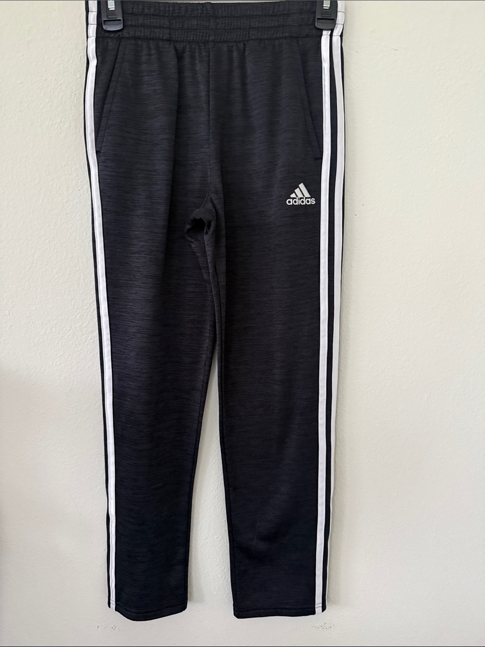adidas Black Joggers with White Side Stripes